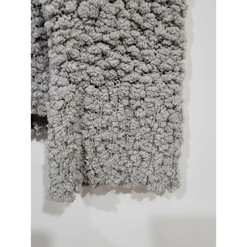 Grey Large Fuzzy Popcorn Knit Sweater Whimsigoth Cottagecore 90s Grunge Gweeble